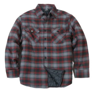 YAGO Men's Plaid Flannel Button Down Casual Shirt Jacket (S-5XL)