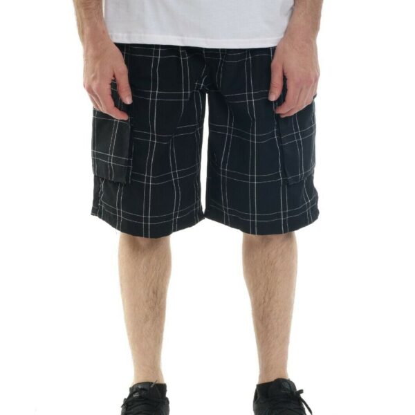 Alternative view of YAGO Men's Elastic Waist Drawstring Relaxed Fit Plaid Cargo Shorts S-5XL DK1