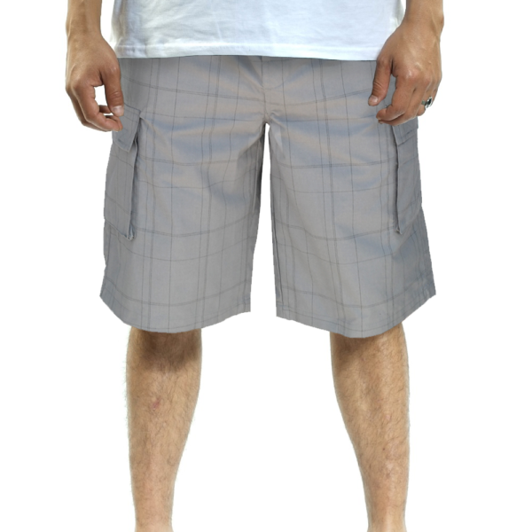 YAGO Men's Elastic Waist Drawstring Relaxed Fit Plaid Cargo Shorts DGB4, S-5XL