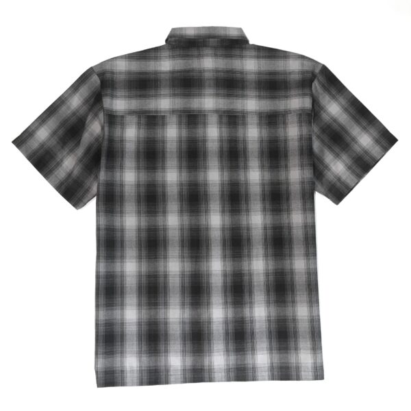 YAGO Men's Casual Plaid Short Sleeve Woven Button Down Shirt Black A3A - Image 3