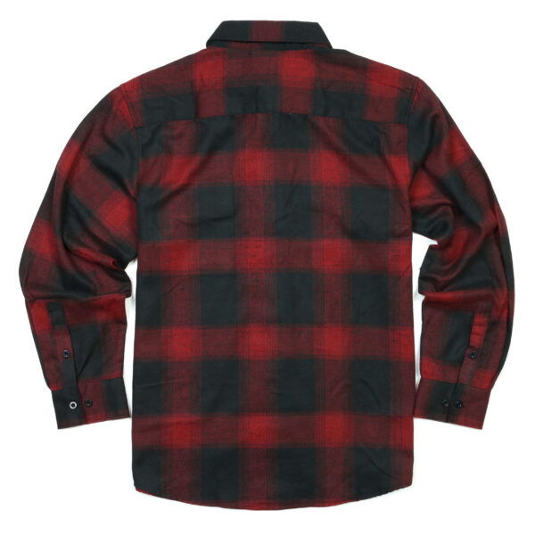 Alternative view of YAGO Men's Casual Plaid Flannel Long Sleeve Button Down Heavy Weight Shirt (Red/Black 5F)