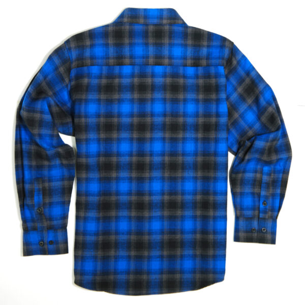 YAGO Men's Casual Plaid Flannel Long Sleeve Button Down Heavy Weight Shirt Blue/A24C - Image 3