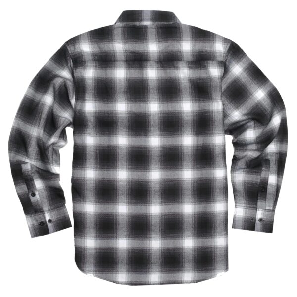 YAGO Men's Casual Plaid Flannel Long Sleeve Button Down Heavy Weight Shirt Black/White/AB4 - Image 3