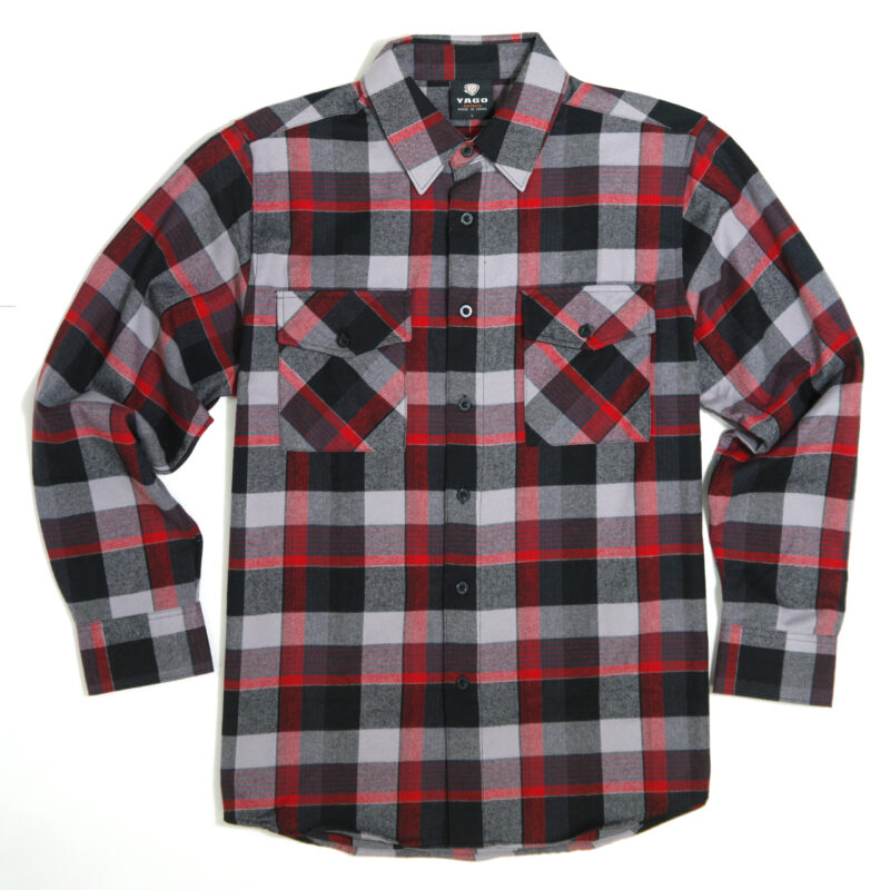 YAGO Men's Casual Plaid Flannel Long Sleeve Button Down Heavy Weight Shirt Red/Black/B5H
