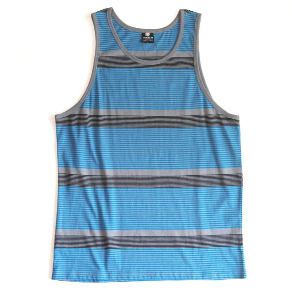 YAGO Men's Casual Striped Tank Top Shirt for Indoor & Outdoor (Blue-E45J)