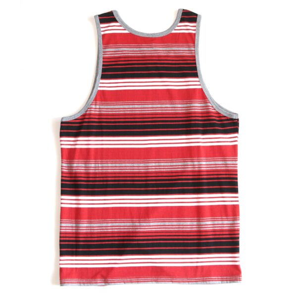 Alternative view of YAGO Men's Casual Striped Tank Top Shirt for Indoor & Outdoor (Red/Black/7CC)