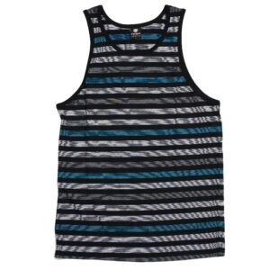 YAGO Men's Casual Striped Tank Top Shirt for Indoor & Outdoor (Grey/Blue/JA3)