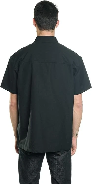 YAGO Men's Casual Plaid Short Sleeve Woven Button Down Shirt Black CI1 - Image 3