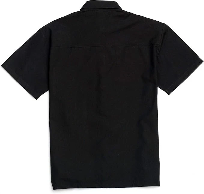 YAGO Men's Casual Plaid Short Sleeve Woven Button Down Shirt Black CI1 - Image 2