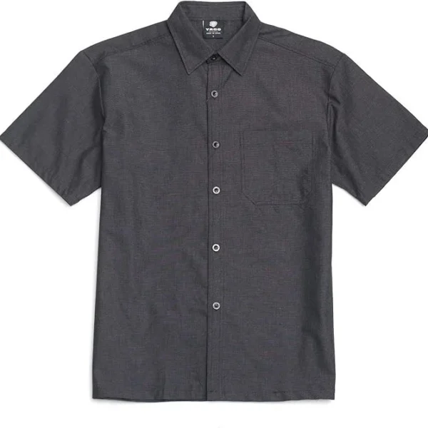 Alternative view of YAGO Men's Casual Plaid Short Sleeve Woven Button Down Shirt Charcoal Gray CL3B