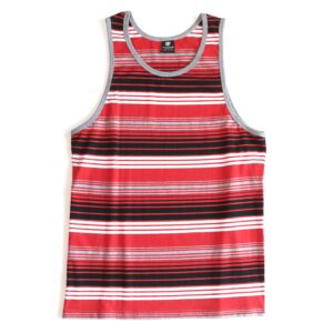 YAGO Men's Casual Bright Striped Tank Top Shirt for Indoor & Outdoor (Multiple Colors)